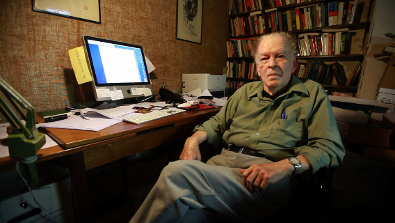 Gene Sharp at his desk