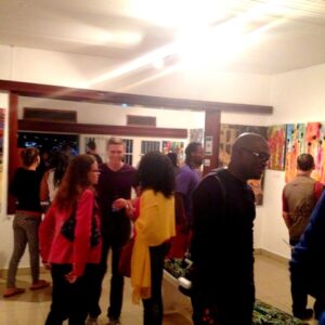 revelers having a good time in the art gallery Photo:Inema art center